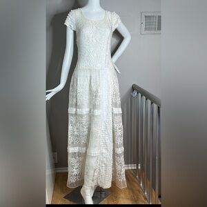 Candela Sz 6 Off White Long Sheer Dress